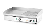 HENDI Griddle, half flat, half ribbed, HENDI, Budget Line, 400V/4400W, 720x460x(H)241mm