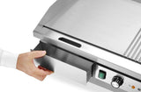 HENDI Griddle, half flat, half ribbed, HENDI, Budget Line, 400V/4400W, 720x460x(H)241mm