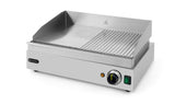HENDI Griddle half ribbed, HENDI, Profi Line, 230V/2400W, 527x404x(H)233mm