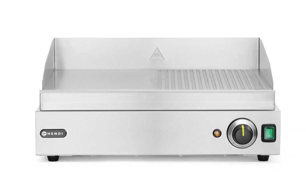 HENDI Griddle half ribbed, HENDI, Profi Line, 230V/2400W, 527x404x(H)233mm