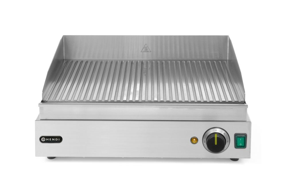 HENDI Griddle, ribbed, HENDI, Profi Line, 230V/2400W, 527x404x(H)233mm