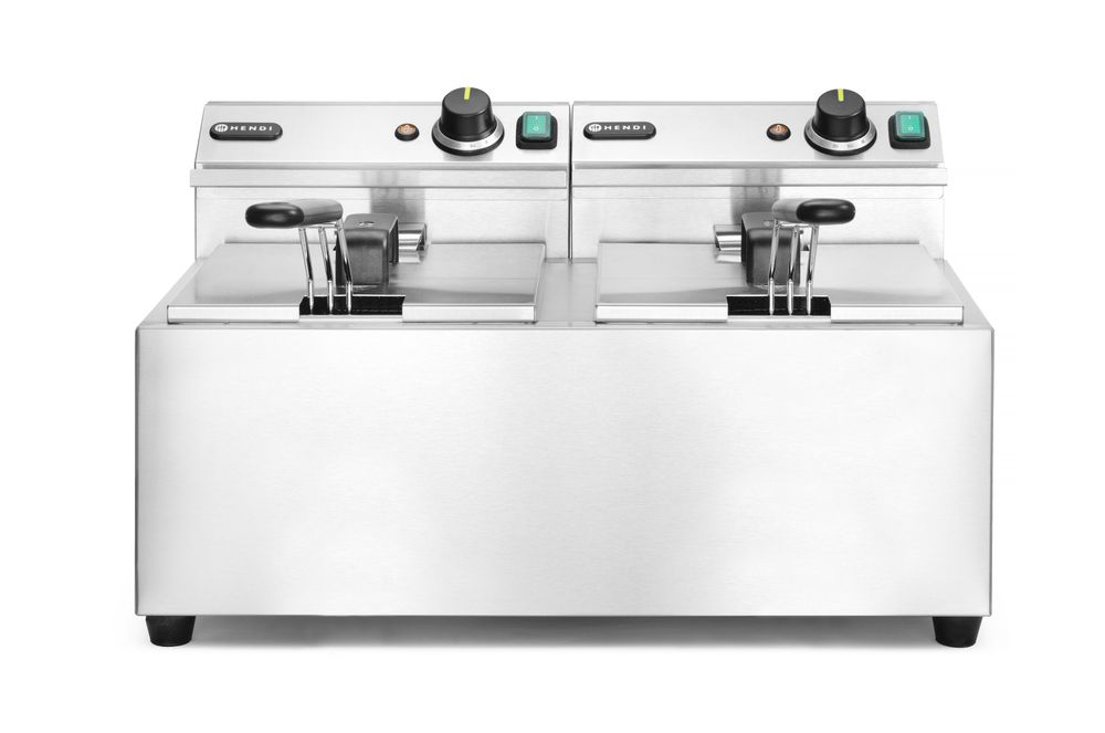 HENDI fritös, 2x8 L, HENDI, Profi Line, 16L, 230V/7000W, 605x460x(H)369mm