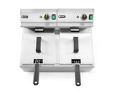 HENDI fritös, 2x8 L, HENDI, Profi Line, 16L, 230V/7000W, 605x460x(H)369mm