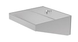 HENDI Extractor hood, angled, wall-mounted, bolted, HENDI, Silver, 1000x1000x(H)450mm