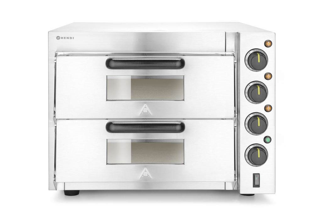 HENDI dubbel deck pizza oven 3000W, HENDI, Silver, 230V/3000W, 580x560x(H)435mm