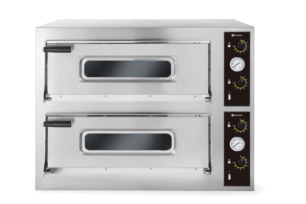 HENDI Pizza oven BASIC 44, HENDI, 2 chambers, 400V/9400W, 975x925x(H)745mm