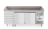 HENDI Pizza cooling counter, dubbel-door, Arktic, 250L, 230V/250W, 800x2010x(H)840mm