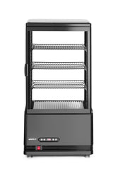 HENDI Refrigerated display cabinet, 68 l, Arktic, svart, 230V/170W, 397x444x(H)875mm
