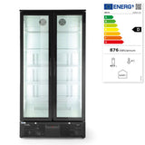 HENDI Back bar refrigerator dubbel-door, Arktic, 384L, svart, 230V/365W, 940x635x(H)1983mm