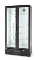 HENDI Back bar refrigerator dubbel-door, Arktic, 384L, svart, 230V/365W, 940x635x(H)1983mm