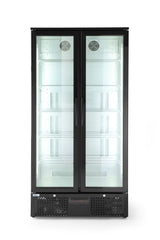 HENDI Back bar refrigerator dubbel-door, Arktic, 384L, svart, 230V/365W, 940x635x(H)1983mm
