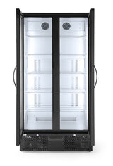 HENDI Back bar refrigerator dubbel-door, Arktic, 384L, svart, 230V/365W, 940x635x(H)1983mm