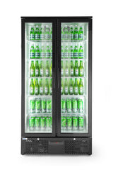 HENDI Back bar refrigerator dubbel-door, Arktic, 384L, svart, 230V/365W, 940x635x(H)1983mm
