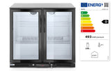 HENDI Back bar refrigerator dubbel-door, Arktic, 158L, svart, 230V/160W, 900x530x(H)865mm
