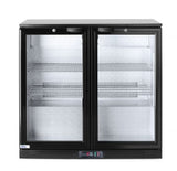 HENDI Back bar refrigerator dubbel-door, Arktic, 158L, svart, 230V/160W, 900x530x(H)865mm