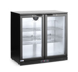 HENDI Back bar refrigerator dubbel-door, Arktic, 158L, svart, 230V/160W, 900x530x(H)865mm