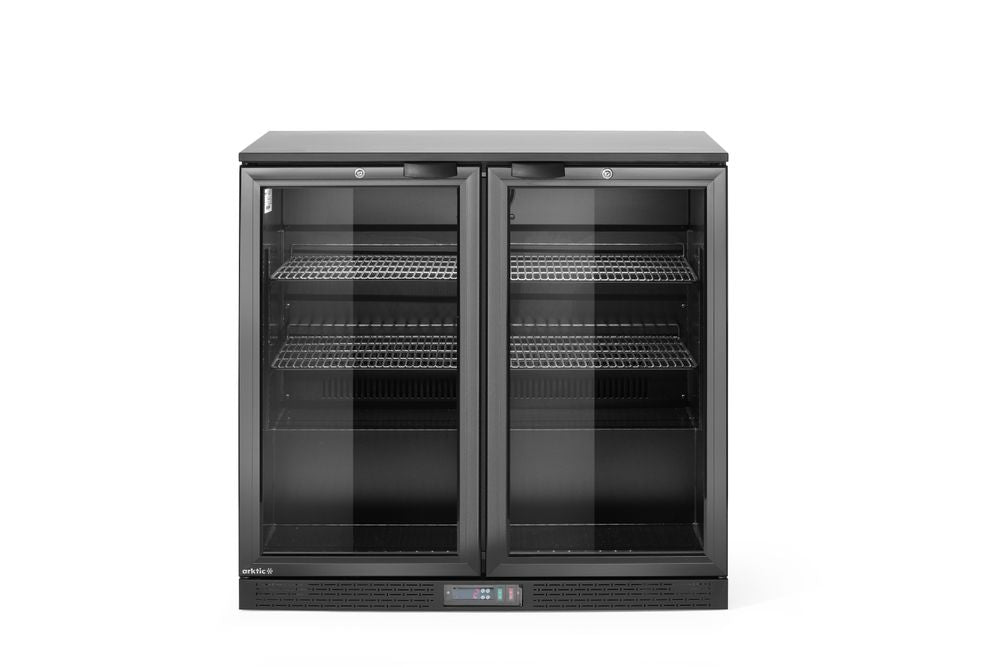 HENDI Back bar refrigerator dubbel-door, Arktic, 158L, svart, 230V/160W, 530x900x(H)870mm