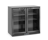 HENDI Back bar refrigerator dubbel-door, Arktic, 158L, svart, 230V/160W, 530x900x(H)870mm