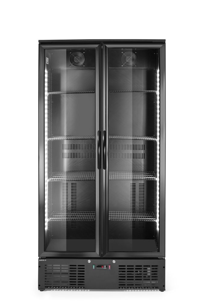 HENDI Back bar refrigerator dubbel-door, Arktic, 477L, svart, 230V/365W, 530x900x(H)1820mm