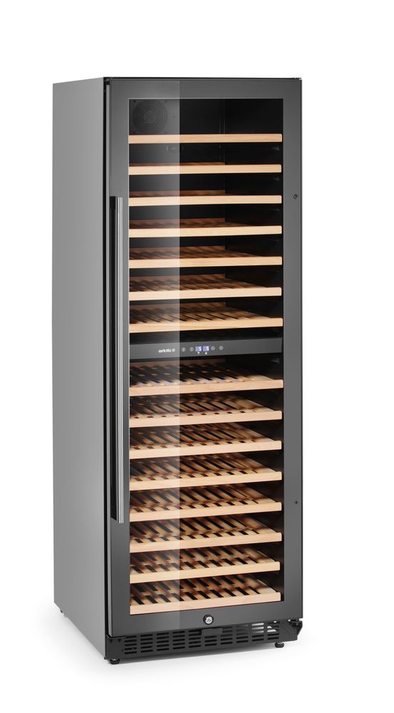 HENDI Wine cooler, 2-zone, 131 bottles, Arktic, svart, 697x595x(H)1756mm