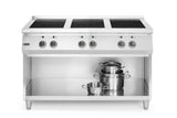 HENDI Induction stove, 6 hobs, HENDI, Open storage area, 400V/25500W, 1200x700x(H)890mm