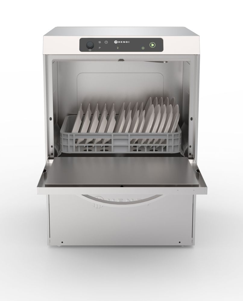 HENDI Dishwasher 40x40, electronic control, HENDI, Profi Line, Silver, 230V/2970W, 473x513x(H)689mm