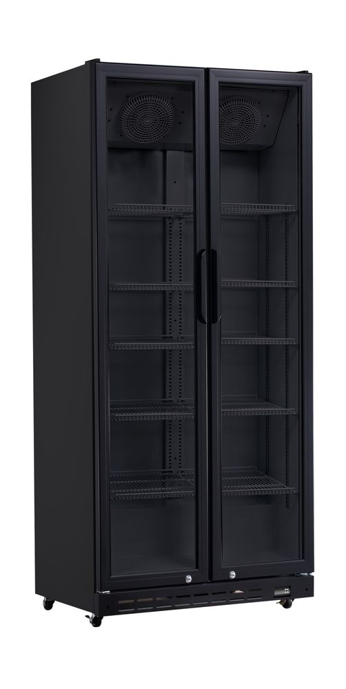 HENDI Back bar refrigerator, dubbel-door, Arktic, 437L, svart, 230V/510W, 870x605x(H)1996mm