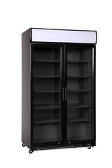 HENDI Back bar refrigerator, dubbel-door, Arktic, 437L, svart, 230V/510W, 870x605x(H)1996mm