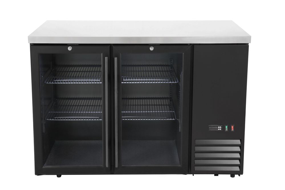 HENDI Refrigerated bar counter, glass doors, Arktic, 4 shelves, 283L, svart, 230V/185W, 1217x631x(H)865mm