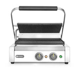 HENDI Contact grill Panini, HENDI, Built-in timer from 0–10 min, Silver, 220-240V/2200W, 430x375x(H)216mm, rektangulär