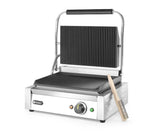 HENDI Contact grill Panini, HENDI, Built-in timer from 0–10 min, Silver, 220-240V/2200W, 430x375x(H)216mm, rektangulär