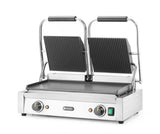 HENDI Contact grill - dubbel version, HENDI, ribbed top and smooth bottom, 230V/3600W, 570x375x(H)216mm