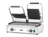 HENDI Contact grill - dubbel version, HENDI, ribbed top and smooth bottom, 230V/3600W, 570x375x(H)216mm