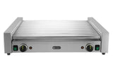 HENDI Sausage rolling grill XL - 2 zones, HENDI, 14 rollers, Silver, 230V/2000W, 732x590x(H)168mm, rektangulär