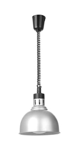HENDI Rise and fall heat lamp, dome-shaped, HENDI, Silver, 230V/250W, ⌀250x(H)207mm