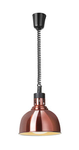 HENDI Rise and fall heat lamp, dome-shaped, HENDI, Silver, 230V/250W, ⌀250x(H)207mm