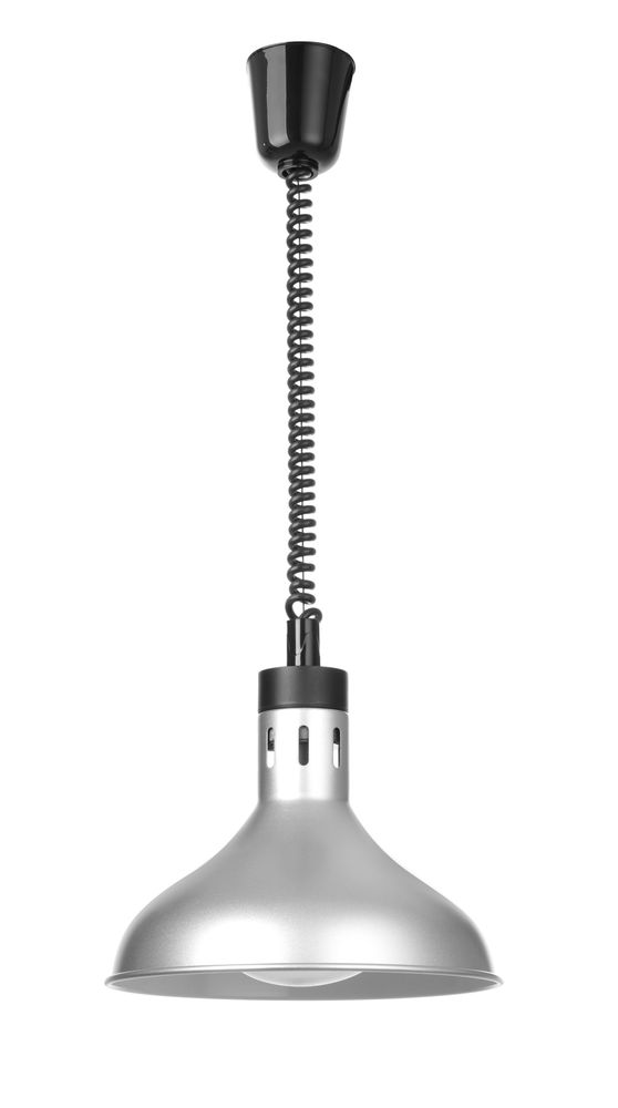 HENDI Rise and fall heat lamp, bell-shaped, HENDI, Silver, 230V/250W, ⌀295x(H)207mm