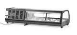 HENDI Sushi display, Arktic, Containers included: 5x GN 1/2 (H)40 mm., svart, 230V/190W, 420x1800x(H)265mm
