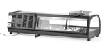 HENDI Sushi display, Arktic, Containers included: 5x GN 1/2 (H)40 mm., svart, 230V/190W, 420x1800x(H)265mm