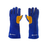 HENDI Heat resistant gloves, leather, HENDI, blå, 2 pcs., (L)410mm