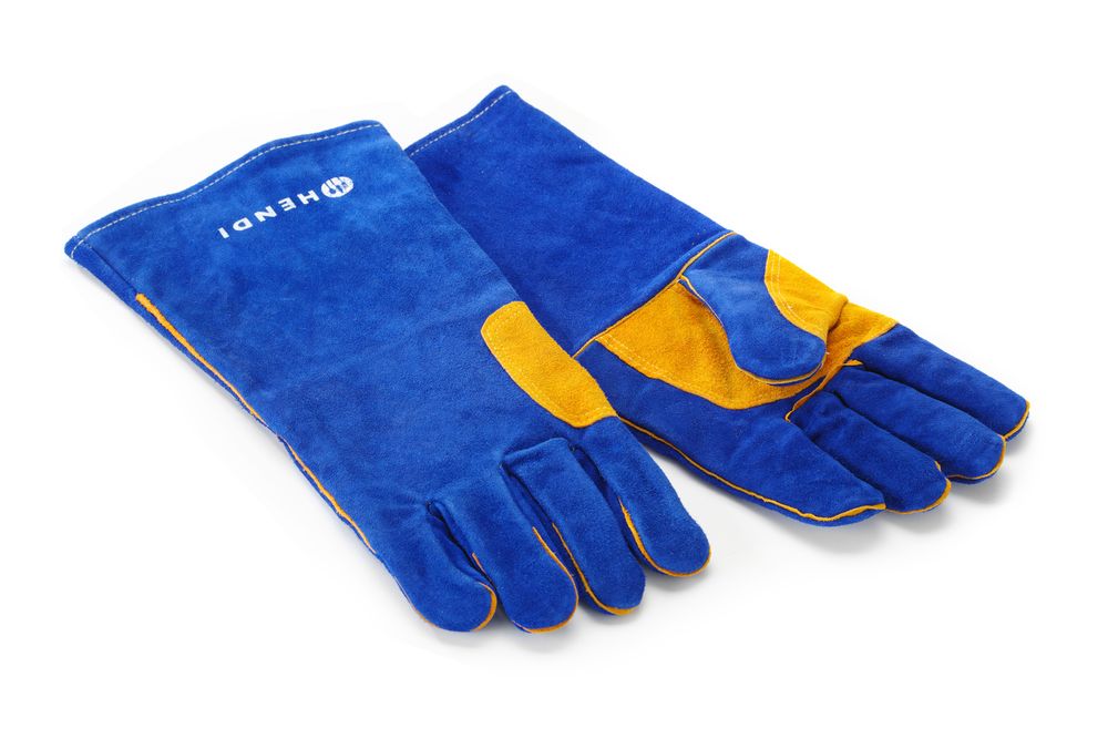 HENDI Heat resistant gloves, leather, HENDI, blå, 2 pcs., (L)410mm