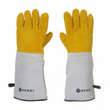HENDI Heat resistant leather barbecue gloves - 2 pcs, HENDI, 2 pcs., (L)460mm