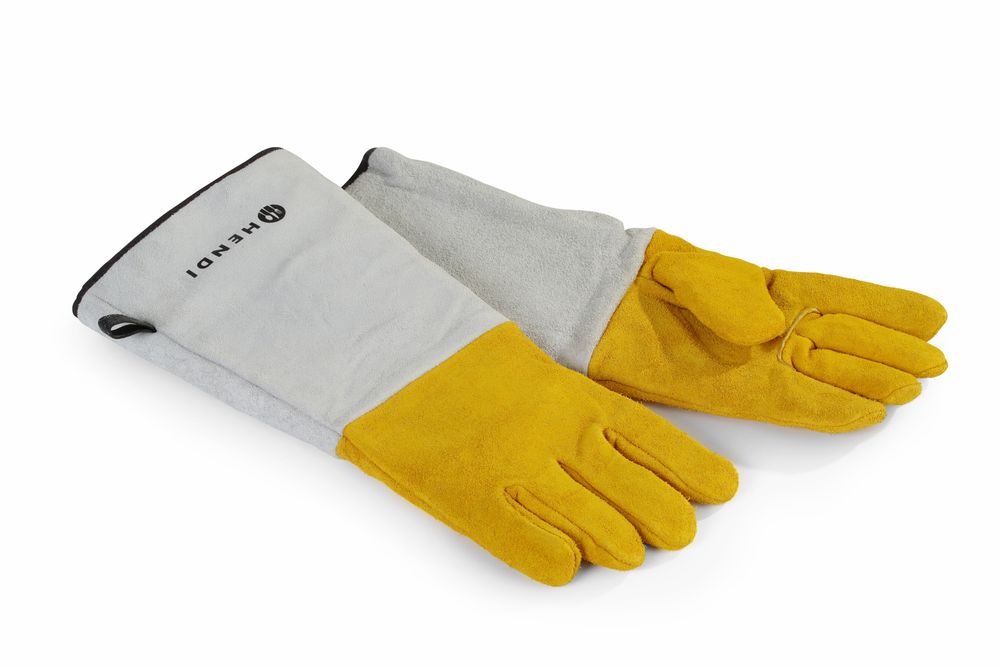 HENDI Heat resistant leather barbecue gloves - 2 pcs, HENDI, 2 pcs., (L)460mm