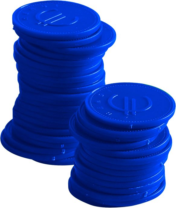 HENDI Coin tokens – 100 pcs., BarUp, blå, 100 pcs., ⌀25mm