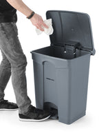 HENDI Pedal bin, AmerBox, 68L, Light grey, 490x410x(H)660mm