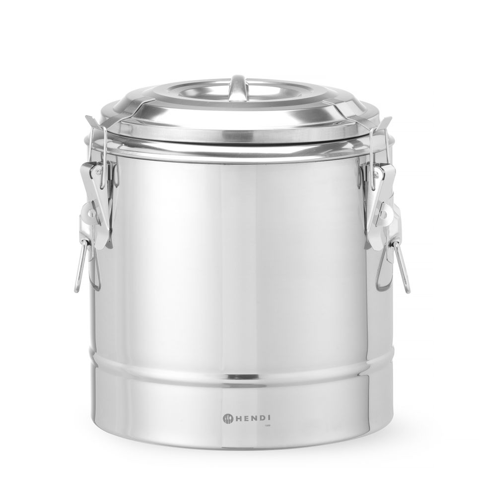 HENDI Insulated portable behållare, HENDI, Kitchen Line, 11L, Silver, ⌀300x(H)345mm