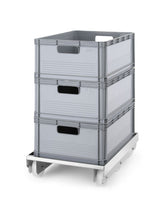 HENDI vagn för containers, 6 wheels, HENDI, för 600x400 mm containers, Silver, 655x415x(H)130mm