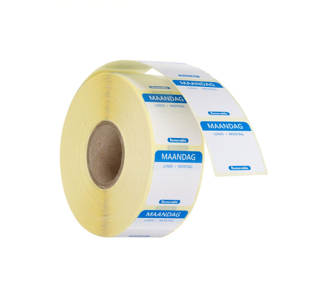 HENDI Daily food safety labels, multi-use, easy removable , HENDI, Monday, blå, 1000 pcs., 25x25mm
