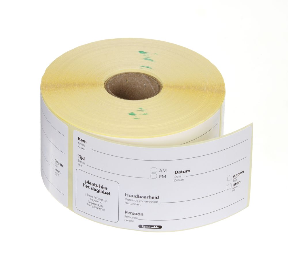 HENDI Food rotation labels, multi-use, easy removable, HENDI, vit, 500 pcs., 100x50mm