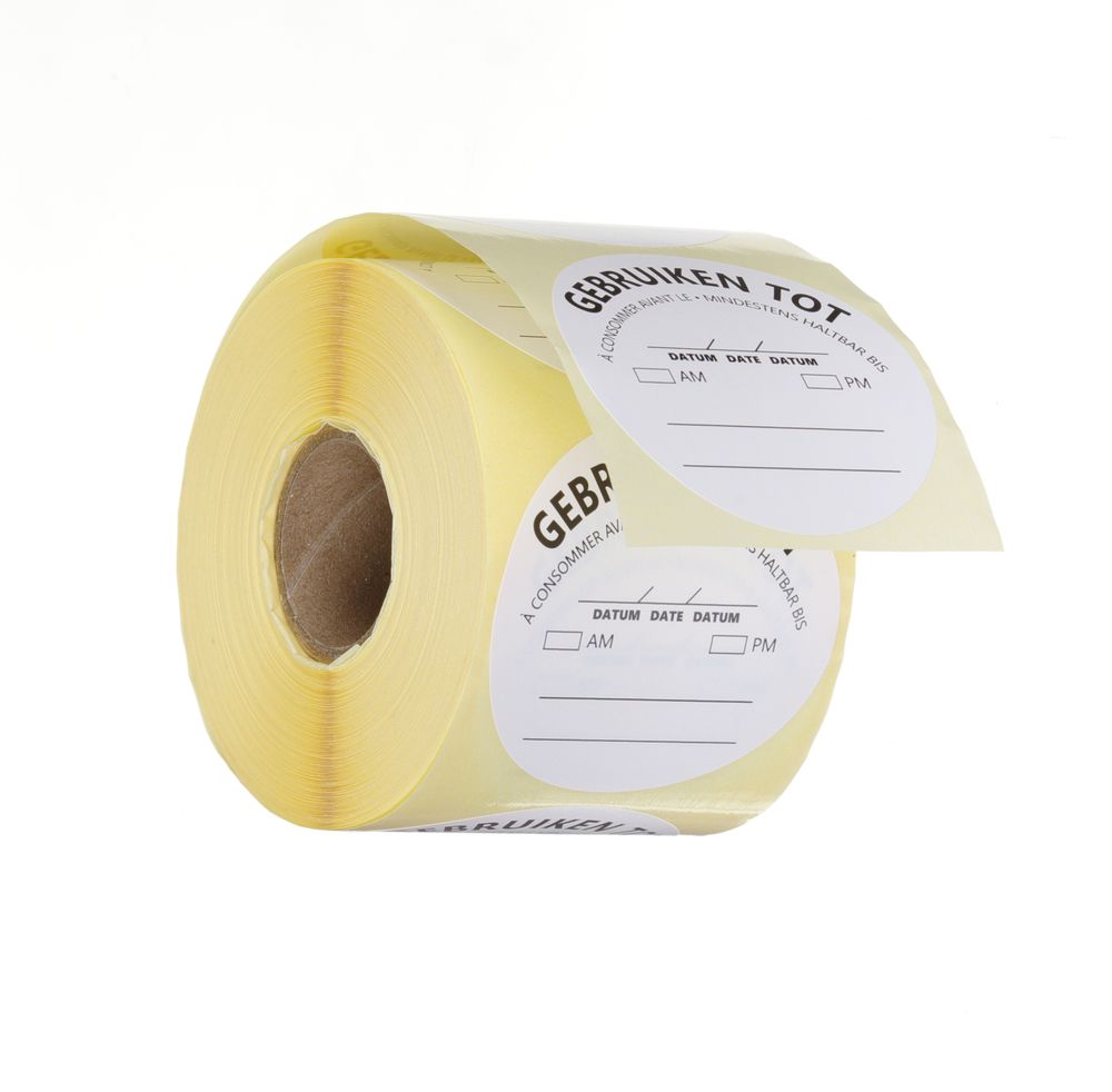 HENDI Food safety stickers, multi-use, easy removable, “USE BEFORE”, HENDI, vit, 500 pcs., ⌀50mm